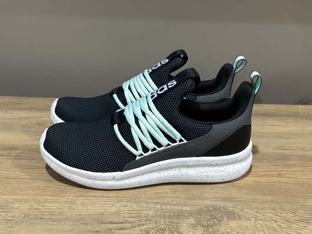 Adidas Lite Racer Adapt 7.0 Kids' Sneakers in Black and Halo Mint, size 7